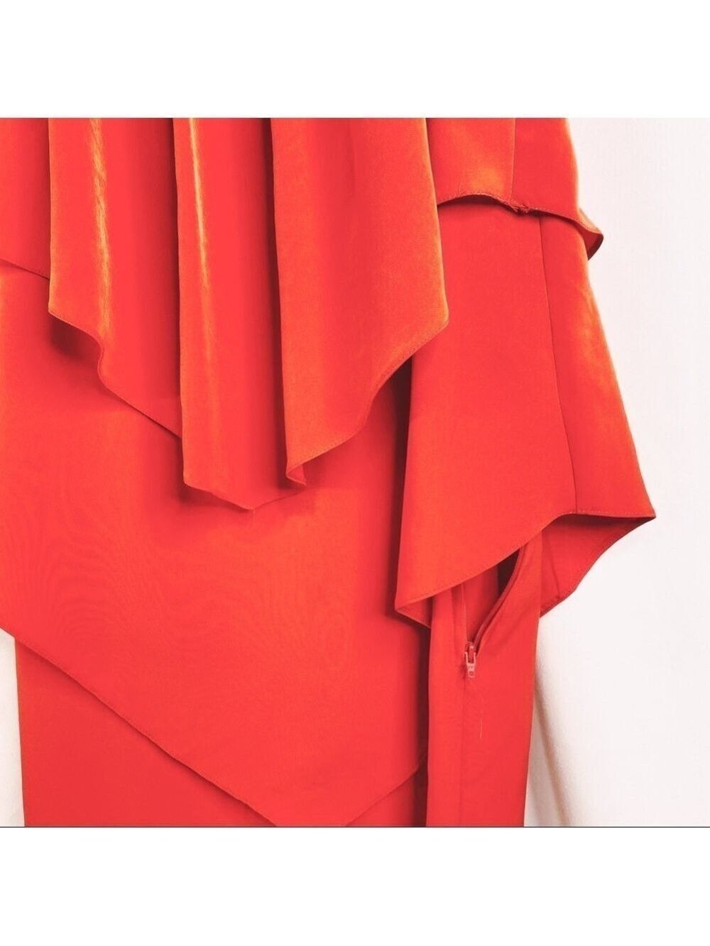 H&M Red Orange Sleeveless Tiered Dress Size 4 - Picture 6 of 7